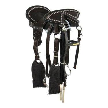Imagem de Arreio De Cabeça Modelo Lombiu Marrom Para Adestramento Em Cavalos - C