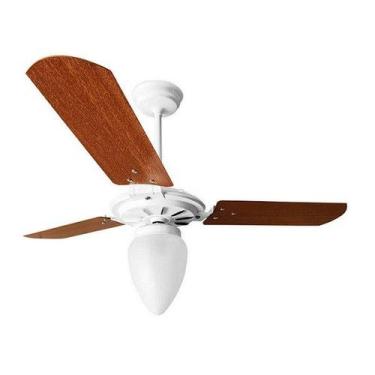 Imagem de Ventilador de Teto Rico 150w e 180w Branco Pás Mogno Ventex, 220V