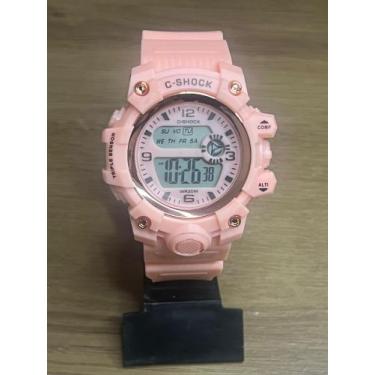 Imagem de Relógio Feminino Digital C Shock Resistente á água, Rosa Salmão