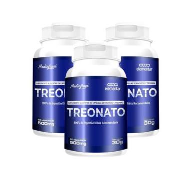 Imagem de Kit 3x Magnésio com Aminoácido Treonina 60 Cápsulas - MedinFarm, Sem S