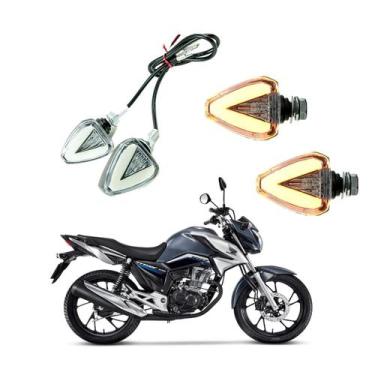 Imagem de KIT 4 Setas Esportiva Pisca de Led Modelo P07 para Moto Honda CB 300R 