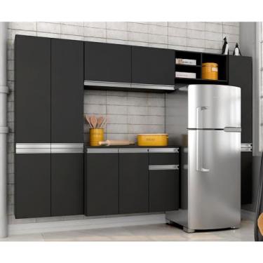 Imagem de Armário De Cozinha 5 Peças Liris Preto - Móveis Arapongas Preto Fosco