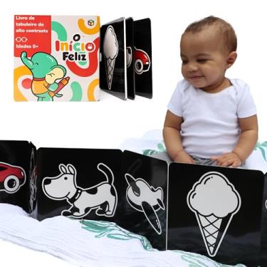 Imagem de The Happy Start Livro de Cartolina Alto Contraste - High Contrast Baby Book, Black and White Books for Newborns, Hospital Approved, Stand Up, Bilingual, Ages 0+
