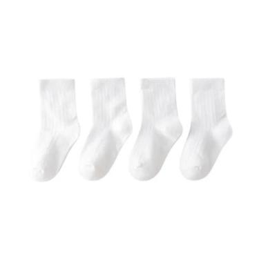 Imagem de Meias Listradas De Cano Médio Infantil, 4 Pares, Estilo Escolar, Prima
