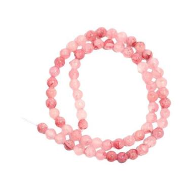 Imagem de Contas De Pedra De Jade Persa Natural Rosa 1 Fio Para DIY Pulseira Col