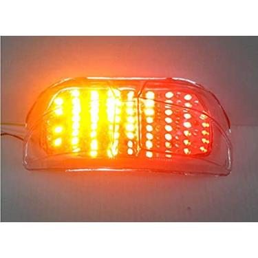 Imagem de Lente fumê luzes traseiras de LED para motocicleta, luz traseira de freio com indicadores de luz de seta integrados para Kawasaki 13-15 ZX-6R 636 Z800 Z125