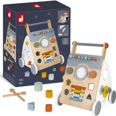 Imagem de Andador Infantil em Madeira Multiatividades Brinquedo Educativo Janod Sweet Cocoon