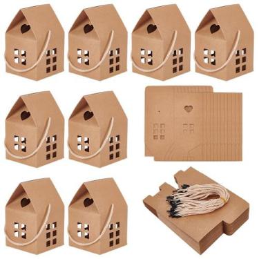 Imagem de Caixas de presente BENECREAT House Shaped 7.5x7.5x7.5cm Kraft Paper