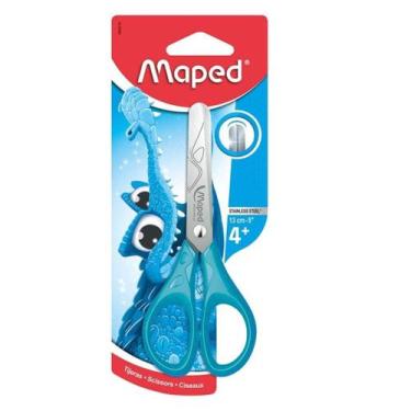 Imagem de Tesoura Escolar ( Canhoto ) 13cm Pulse Jacaré Ergônomica Cabo Emborrac