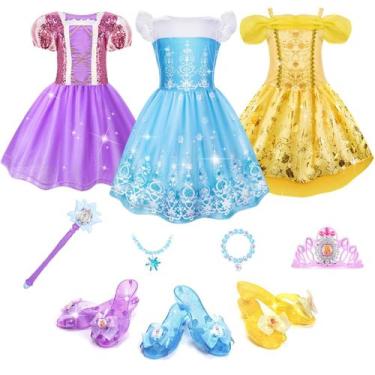Imagem de Conjunto de vestidos Princess Meland para meninas de 3 a 6 anos com sa