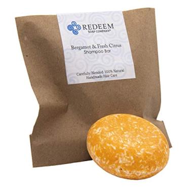 Imagem de Redeem Soap Company Bergamota & Fresh Citrus Shampoo Bar – Natural, sem desperdício, sem plástico, cuidados com os cabelos feitos à mão para todos os tipos de cabelo
