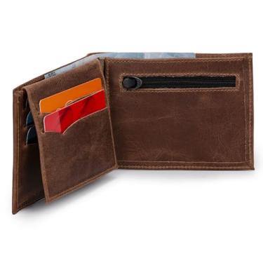 Imagem de Carteira Luxo Grande Couro P/moedas/cnh/rg/cédulas/5cartões(MARROM)