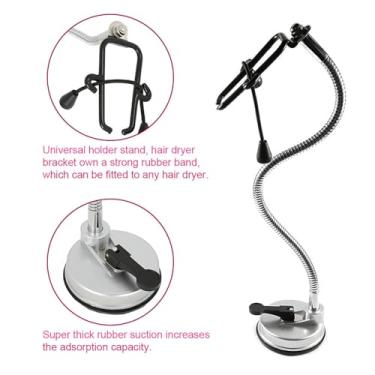 Imagem de Akozon Mãos Livres de 360 ​​° Rotativo Soler de Secador de Cabelo Com Suporte de Sucção Removível para um Estilo Sem Esforço