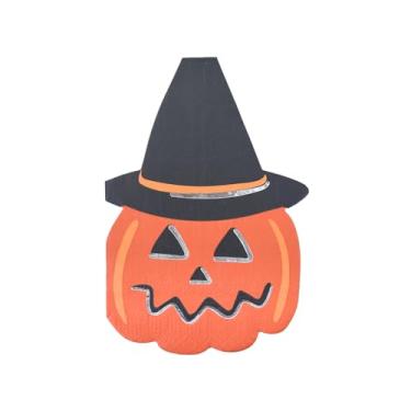 Imagem de Daydream Society Guardanapos grandes de bruxa abóbora de rua Trick or Treat - Laranja e Preto - Pacote com 16 - Guardanapos de papel descartáveis para aniversários, festas, concursos de fantasia e