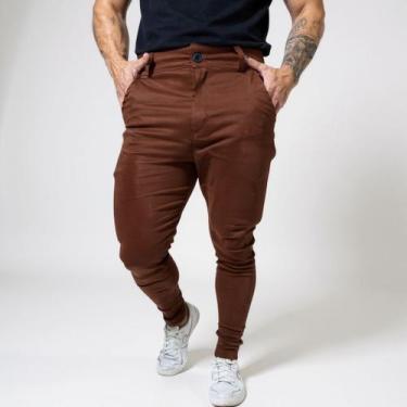 Imagem de Calça Masculina Sport Fino Social Tecido Bengaline Acetinada - Volgue,