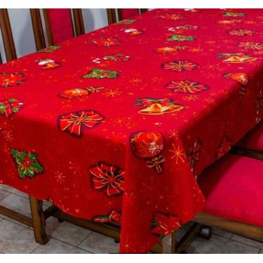 Imagem de Toalha de Mesa Natalina 10 Lugares 3,00m x 1,40m Oxford Estampado Lind
