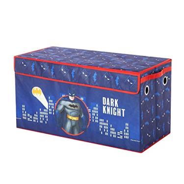 Imagem de Idea Nuova Baú de armazenamento de brinquedos infantil dobrável do Batman, durável com tampa macia, 72 x 37 x 40 cm