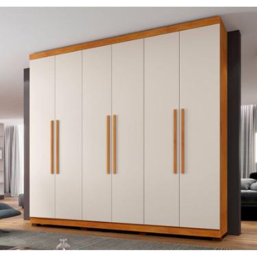 Imagem de Guarda Roupa New Master 6 Portas Benetil Móveis - Cinamomo/Off White