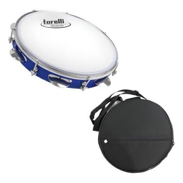 Imagem de Pandeiro 10`` Injetado Em Abs Azul Torelli Tp309 Com Bag