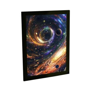 Imagem de Quadro Decorativo Buraco Negro Espaço Planetas Galáxia Decoração Poster Quarto Sala