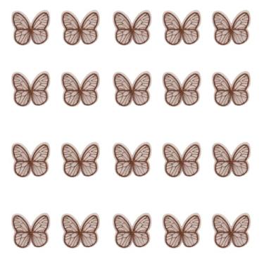 Imagem de 60 peças de apliques de renda de borboleta de café organza aplique de costura para artesanato faça você mesmo vestido de casamento roupas enfeites acessórios de cabelo decorações