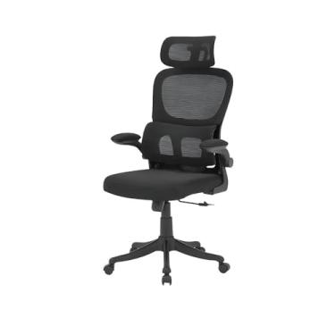 Imagem de Cadeira de Escritório Design Ergonômico com Suporte Lombar Independente, Malha Respirável e Encosto de Cabeça Ajustável Genebra B500 Preto LuvinCo