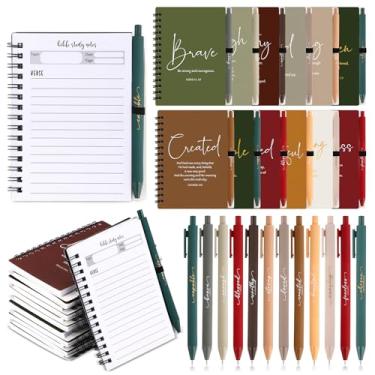 Imagem de Kosiz 36 conjuntos de cadernos espirais cristãos, diários de oração de estudo da Bíblia com canetas bíblicas, pequenos blocos de notas, presentes inspiradores para mulheres, homens, grupos da igreja