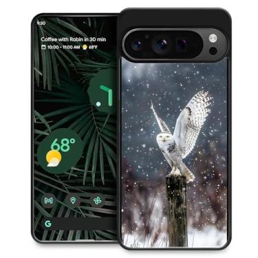 Imagem de CARLOCA Capa compatível com Google Pixel 9 Pro XL, estampa de coruja em pé de asa moderna para meninas à prova de choque antiarranhões capa traseira rígida PC para Google Pixel 9 Pro XL