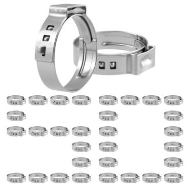 Imagem de MILYARD 50 braçadeiras PEX de 3/4 polegadas, braçadeiras de mangueira única de aço inoxidável 304, anéis de aperto para conexões de encaixe de tubulação PEX