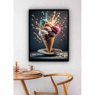 Imagem de Quadro Decorativo Sorveteria Sorvete Colorido - 70x50cm - Quadros On-l