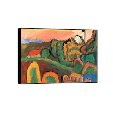 Imagem de BMZFYBS Arte de parede em tela reprodução de pintura famosa - imagens de moldura preta para sala de estar - paisagem com pôster e impressões de decoração de igreja 70 x 100 cm 27 x 39 pol