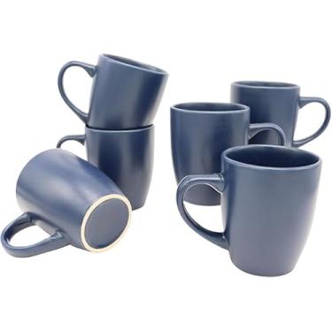 Imagem de wocaxc Conjunto de xícaras de café 170 a 340 g Copo de cerâmica com alça grande para café, sopa, chá, leite, café com leite, cacau quente, senhoras, homens - novo conjunto de canecas de porcelana