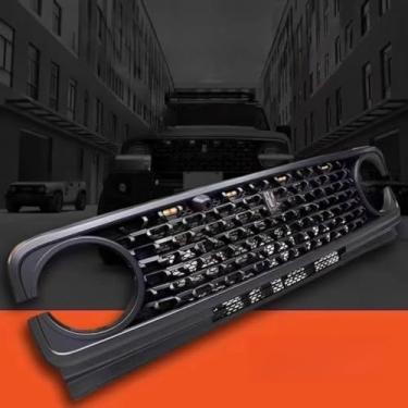 Imagem de Kit de carroceria de grade decorativa para para-choques de carro Grade de corrida compatível com parte externa Tank 300 (laranja com luz)