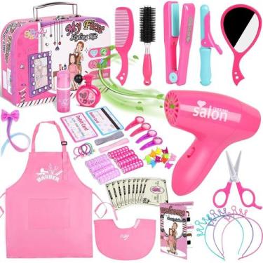 Imagem de Brinquedos de salão de cabelo Gifts2U para meninas com conjunto de est