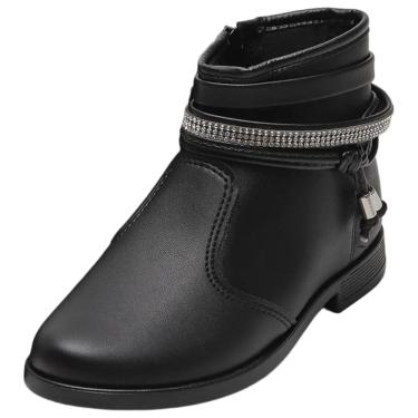 Imagem de Bota Infantil Menina Cano Baixo Strass Encantador Molekinha