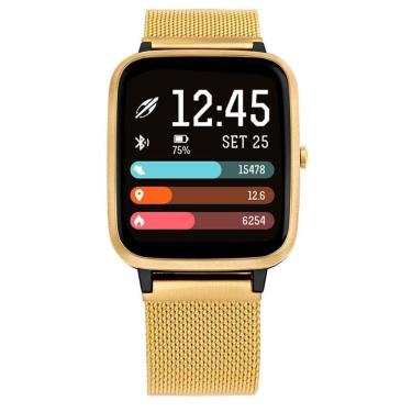 Imagem de Relógio Smartwatch Mormaii Life Ref: Molifegaf-7d Gps Dourado Milanese