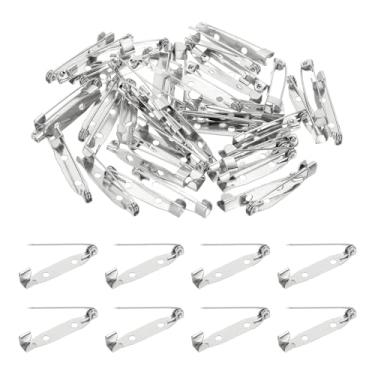 Imagem de PATIKIL Broche traseiro de 50 peças, pino de barra de 30 mm (1,17") fecho de segurança, prata escura