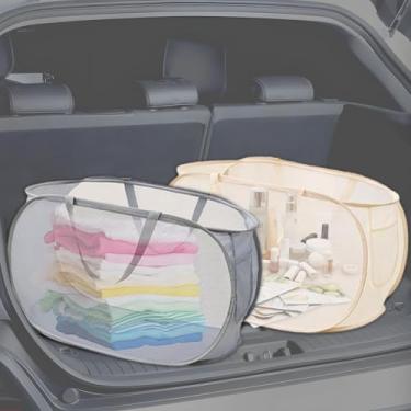 Imagem de LATERONON Organizador de porta-malas de carro, acessórios de carro ajustáveis para SUV Sedan, organizadores e armazenamento de carro dobrável – Caixa de armazenamento automotivo multiuso para carro