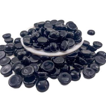 Imagem de Cabochão Pedra Ágata Preta (10mm / 10 peças) natural - Pistris Imports