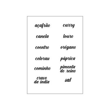 Imagem de Etiquetas Adesivos Kit 12 Temperos Organizar Cozinha - PARAMOUNT