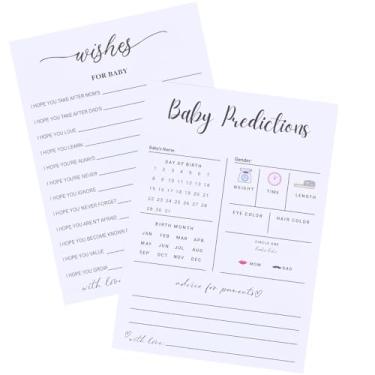 Imagem de 200 cartas de jogo de chá de bebê - cartas de previsão e conselhos de revelação de gênero para novos pais | Atividade de festa divertida com desejos para mamãe e papai | Adivinhação de menino ou