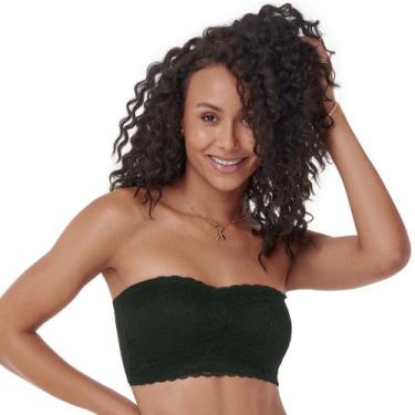 Imagem de Sutiã Top Faixa Anatômico com Renda sem Costura Preto Zee Rucci, M