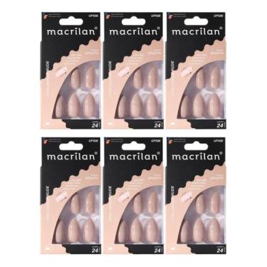 Imagem de Kit 6 Unhas Postiças Stiletto Nude UP506 - Macrilan