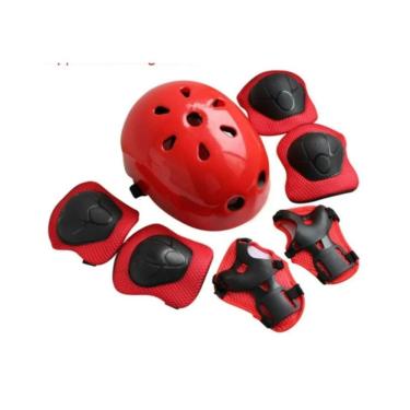 Imagem de Kit de proteção: capacete, joelheiras, cotoveleiras, kit de capas de mão
