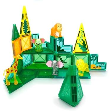 Imagem de Brinquedo Blocos Magnéticos Montar Safari Animais Diversão