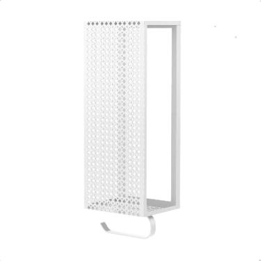 Imagem de Papeleira Banheiro, Porta Papel Higiênico, Suporte para Papel para Banheiro de Parede Suspenso Estilo Industrial Preto, Acompanha Fita Dupla Face 3m(Branco)