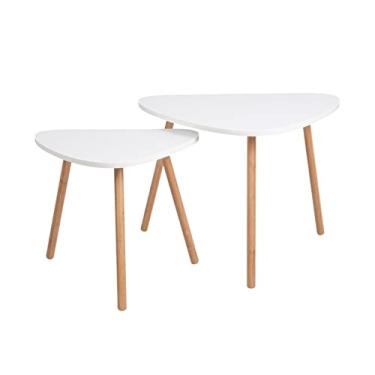 Imagem de Mesa de centro mesa de centro 2 peças mesa de centro sala de estar mesa de centro mesa lateral decorativa moderna para escritório doméstico mesa de quarto