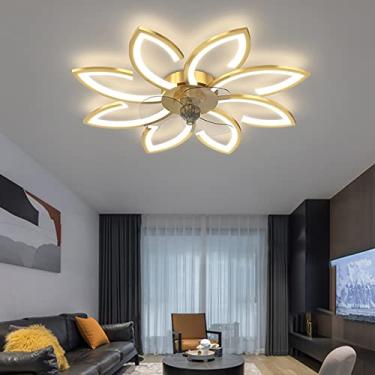 Imagem de Liviroom Ventiladores com Ceililights Silencioso Reversível DC Grande Ventilador com Controle Remoto Led Ceililights com Temporizador 90W para Quarto Sala de Jantar Ventilador Iluminação/D
