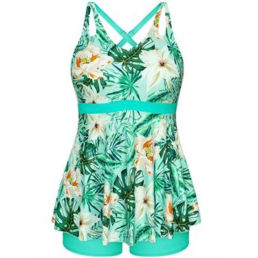 Imagem de Maiô Tankini Hanna Nikole feminino verde branco floral