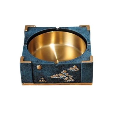 Imagem de Cinzeiro de ervas daninhas cinzeiro de cigarros, cinzeiro de resina de estilo chinês, conjunto de chá para casa, sala de estar, decoração de escritório nostálgica retro zen cinzeiros para cigarros